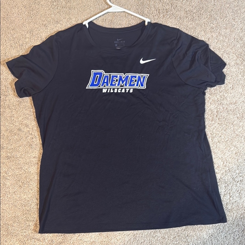Nike Black T-Shirt with Blue Daemen Wildcats Logo